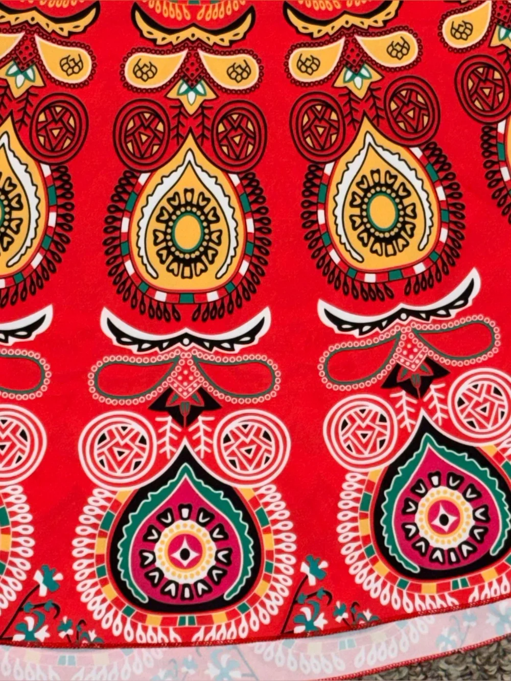 Red Bohemian Print 60